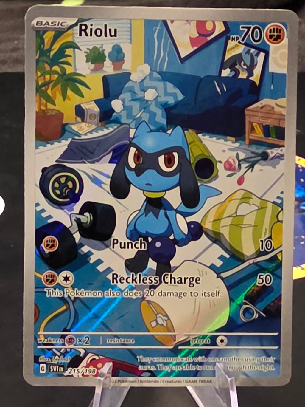 Riolu 215/198 Illustration Rare Scarlet & Violet Base Set Pokemon Card NM-MINT