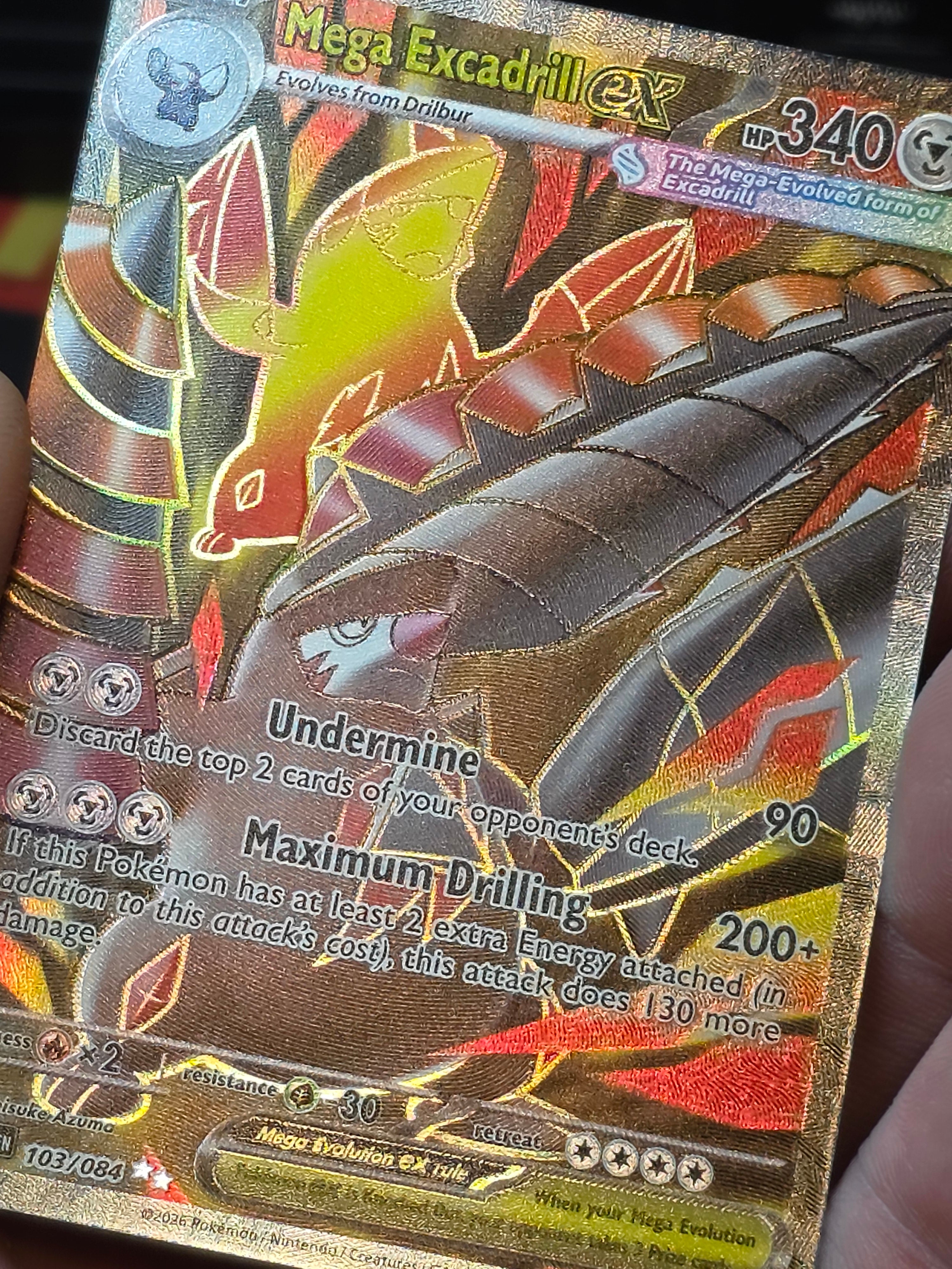 Mega Excadrill ex 103/084 Ultra Rare Pitch Black Pokemon Holo Near Mint