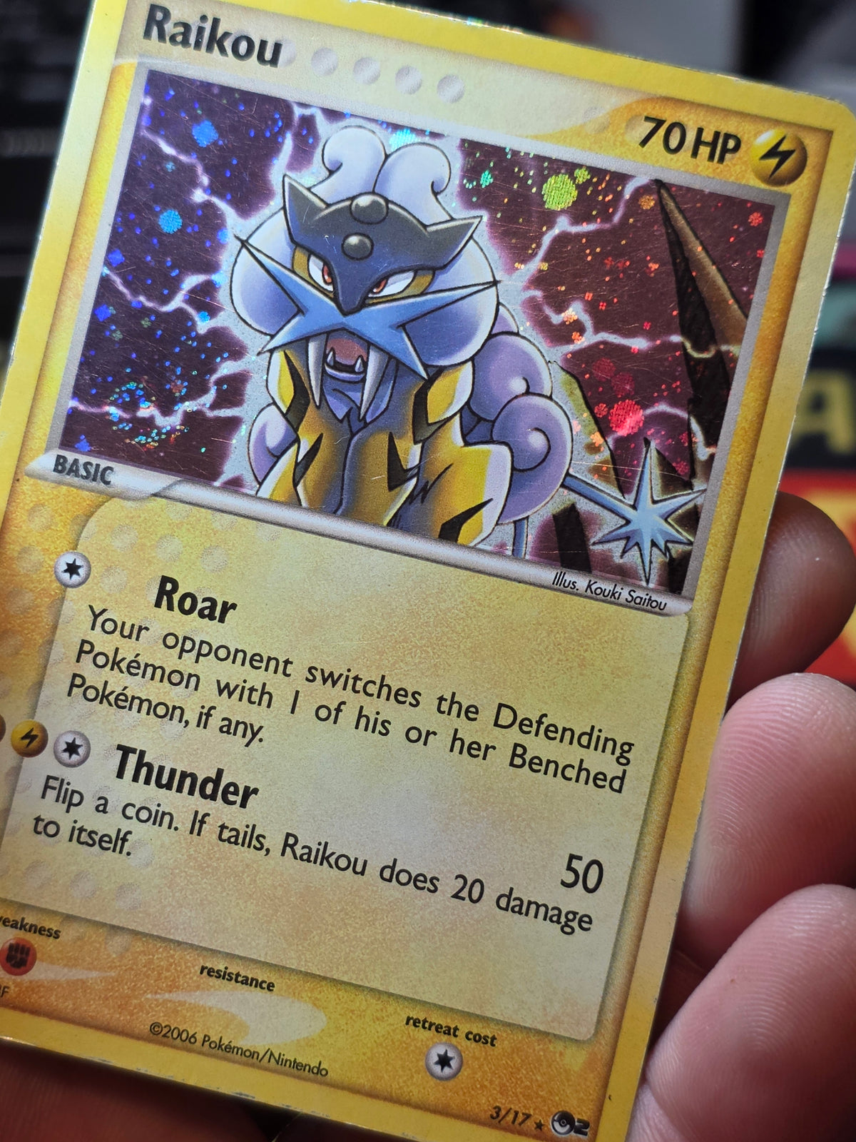 Raikou POP series 2 Holo Pokémon Card 3/17