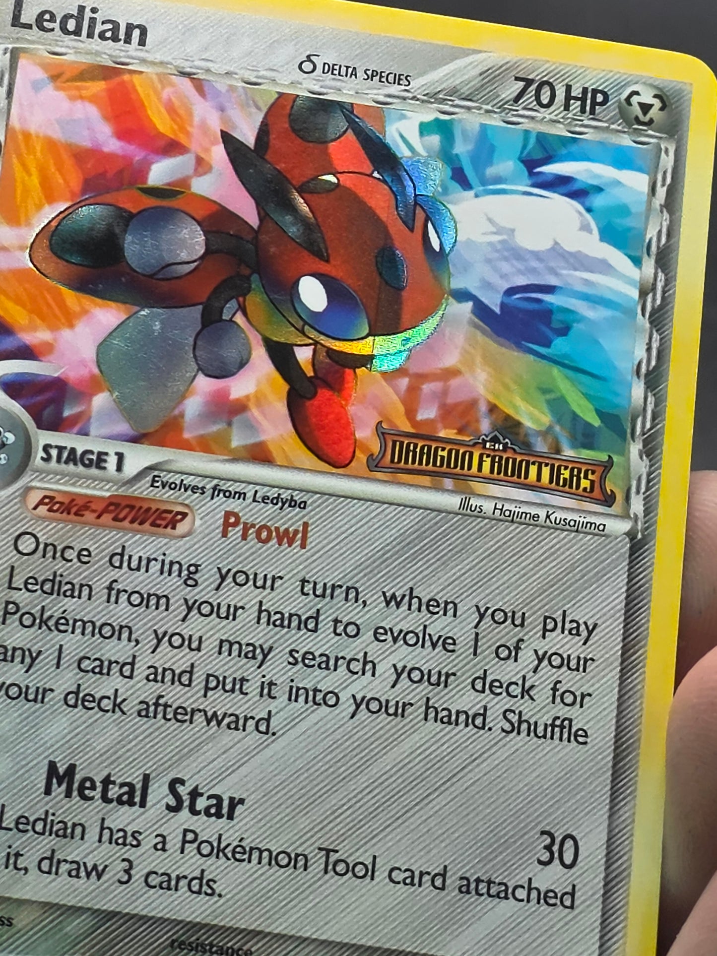 Ledian (Delta Species) 18/101 Dragon Frontiers Stamped Reverse Holo! NM