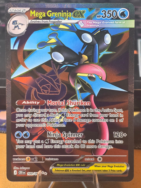 Mega Greninja ex - 100/086 - Chaos Rising - Illustration Rare - Near Mint