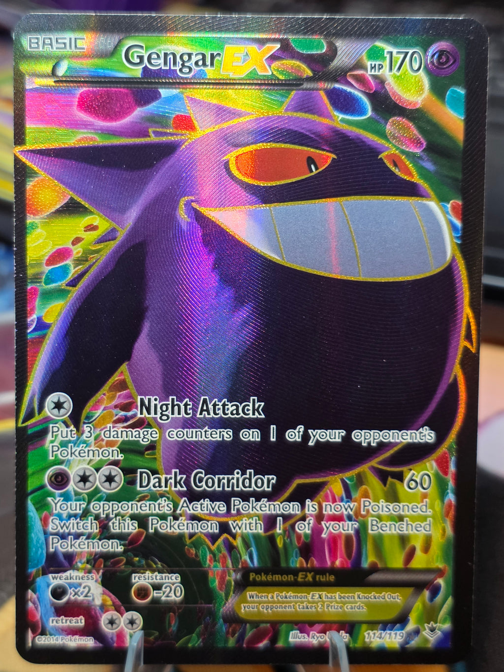 Gengar EX - 114/119 - Pokemon Phantom Forces XY Full Art Ultra Rare Card Lp
