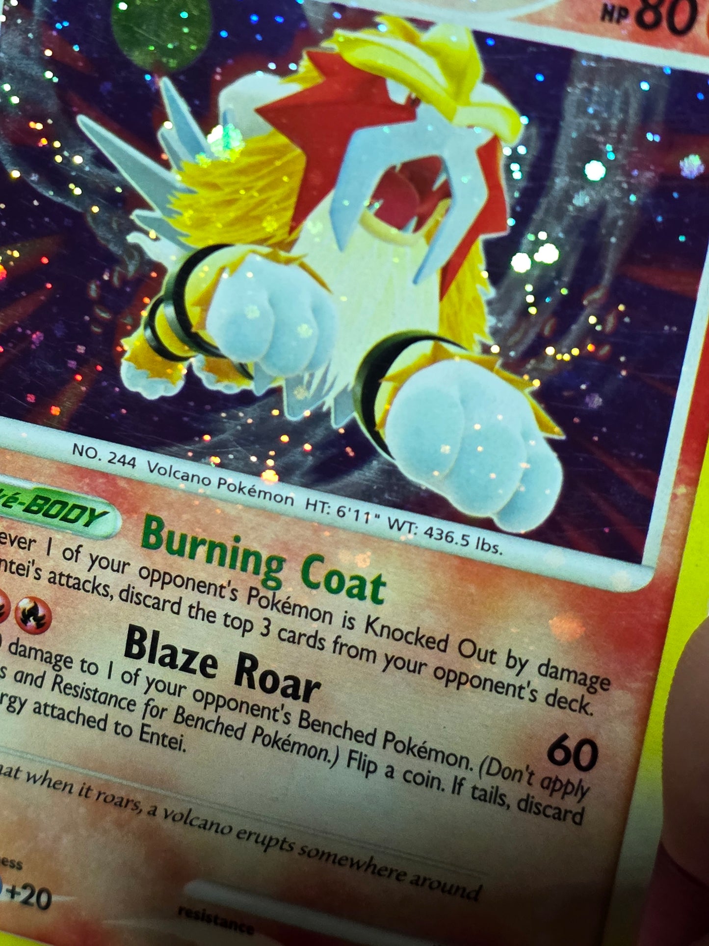 Entei 4/132 Secret Wonders Cosmos Holo Rare Pokemon TCG MP HOLO BLEED