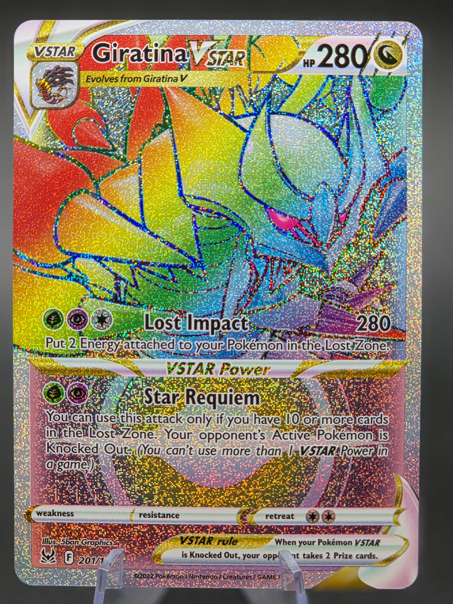 Giratina VSTAR (Secret) 201/196 Swsh11: Lost Origin Holo MINT