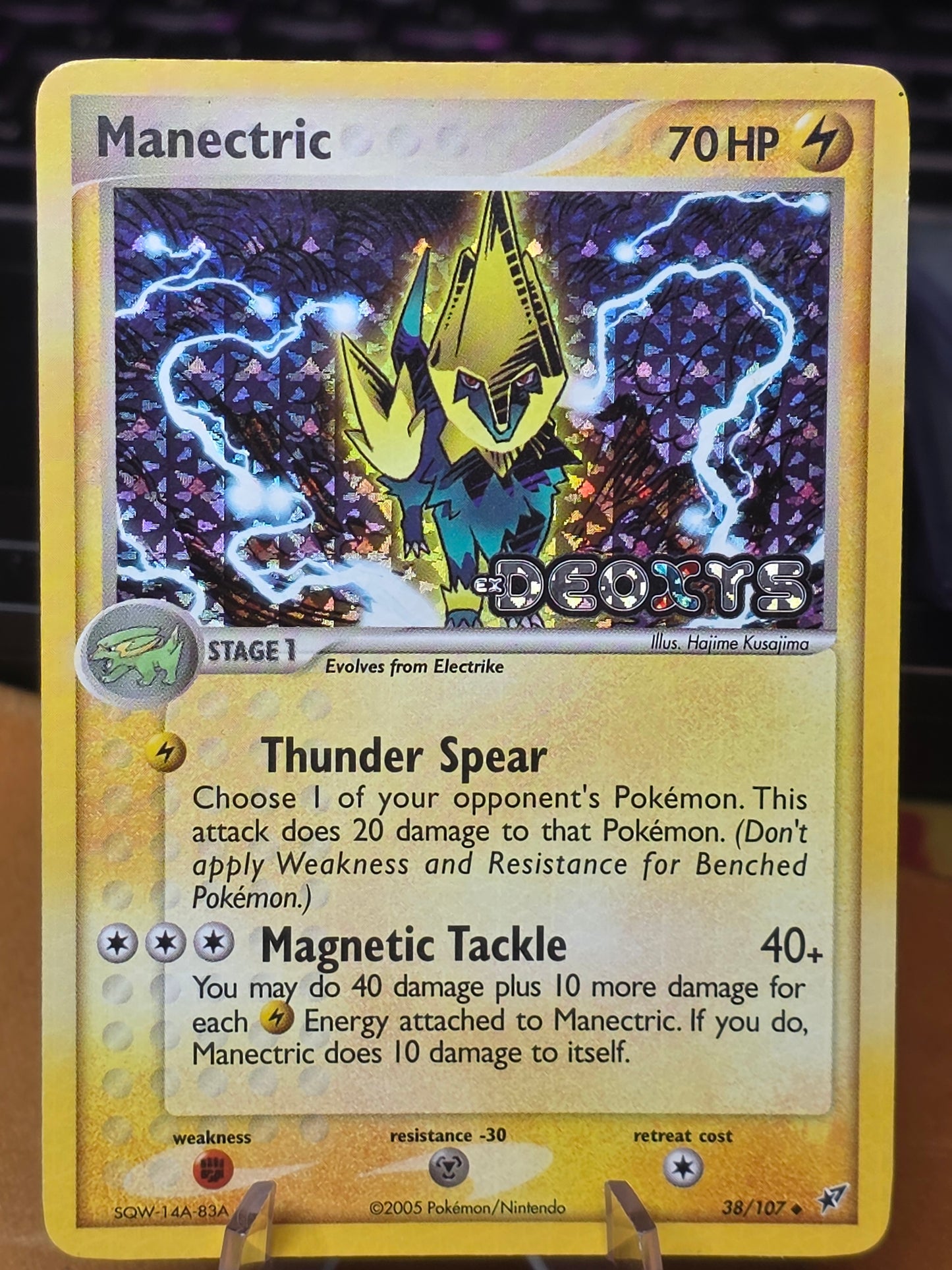 Manectric 38/107 Reverse Holo Uncommon EX Deoxys Stamped