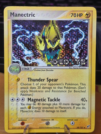 Manectric 38/107 Reverse Holo Uncommon EX Deoxys Stamped
