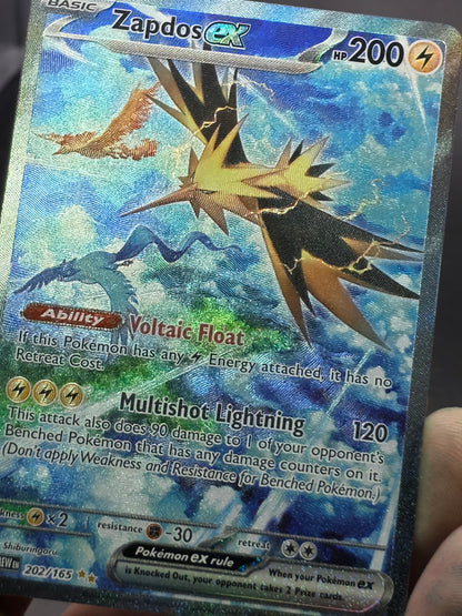 Zapdos ex 202/165 Sv: Scarlet & Violet 151 Pokemon Card TCG Illustration Rare NM/M