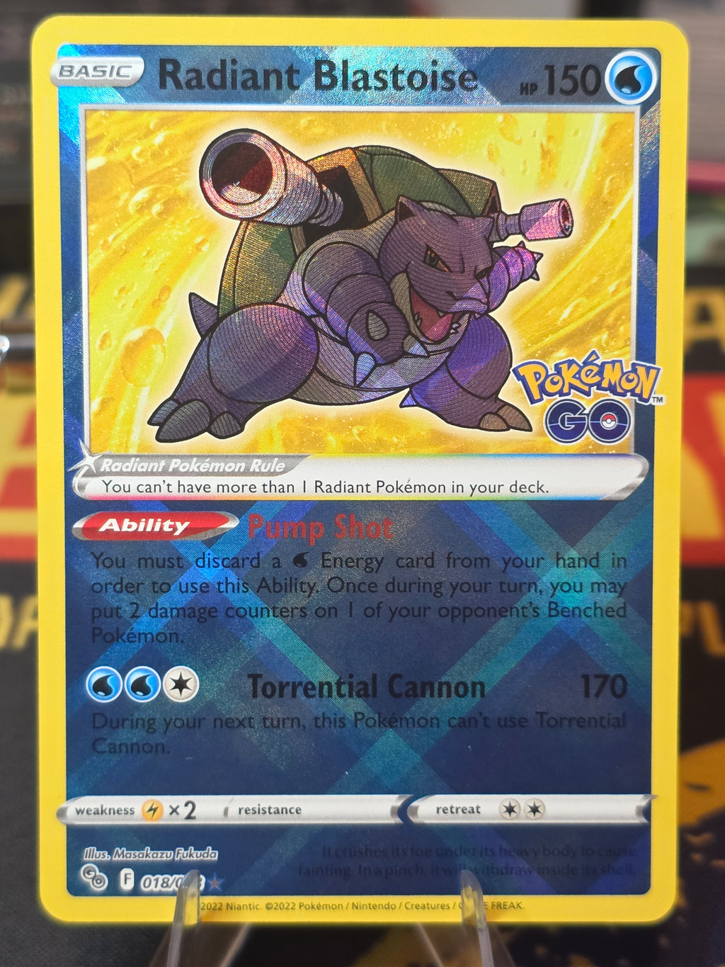 Radiant Blastoise Pokemon Go Radiant Rare 018/078