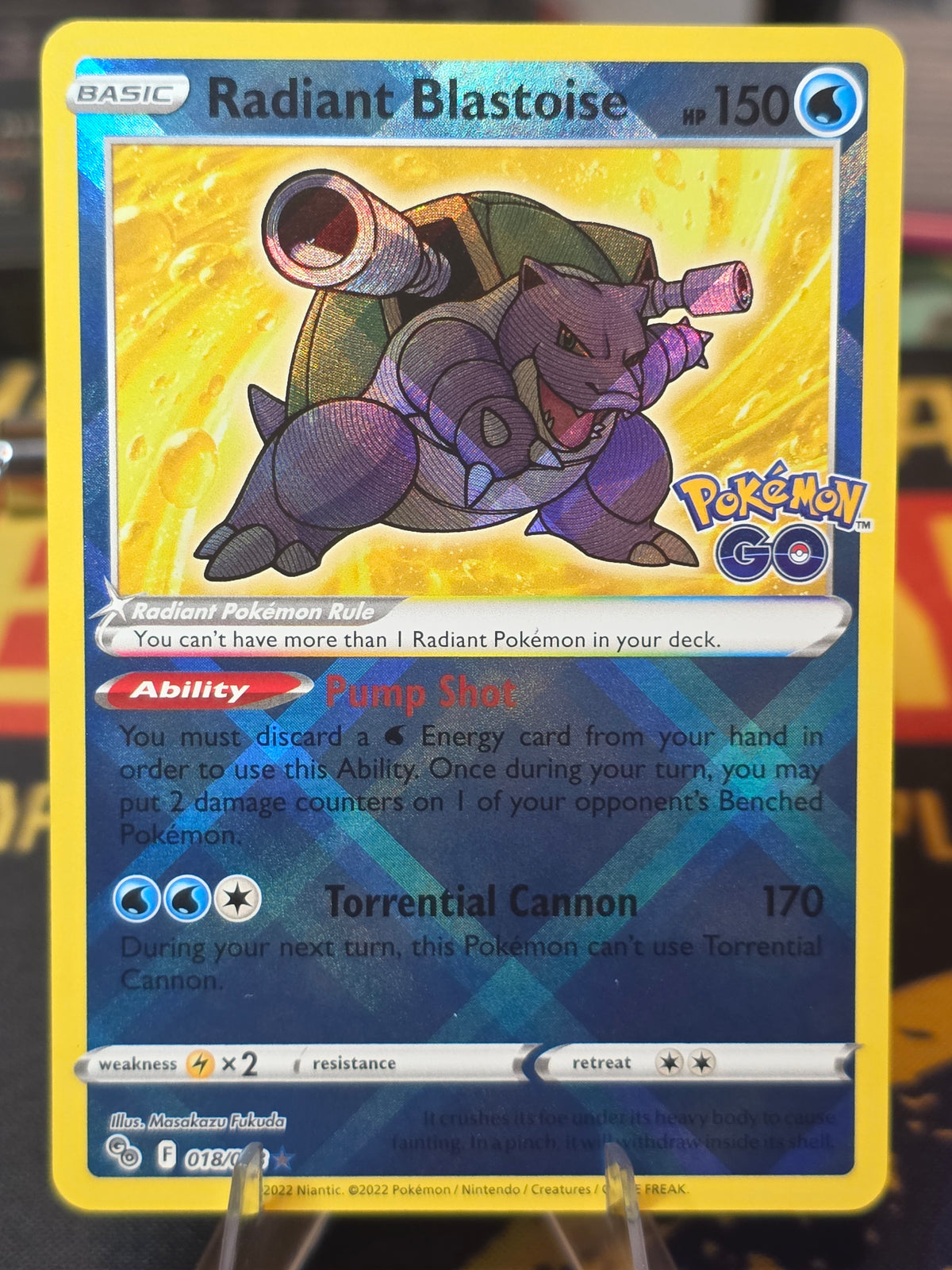 Radiant Blastoise Pokemon Go Radiant Rare 018/078