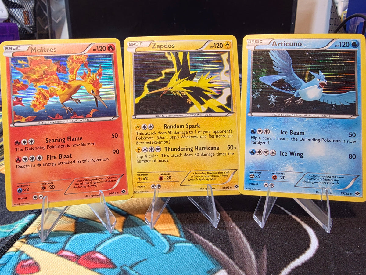 Legendary birds- Next Destinies-Moltres, Zapdos, Articuno Holo