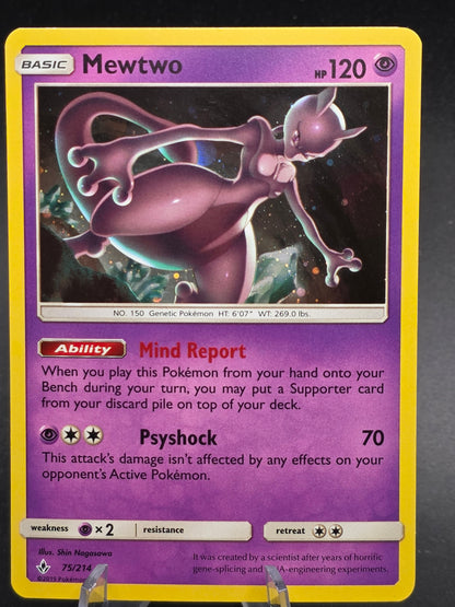 Mewtwo 75/214 Unbroken Bonds Cosmos Holo Pokemon Costco Exclusive NM