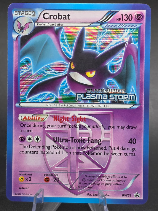Crobat Plasma Storm Pokemon Prerelease Promo BW51 Hoo stamped nm/corner dmg