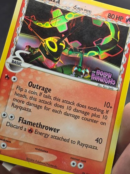 Rayquaza 26/110 Delta Species Stamped Holo Rare EX Holon Phantoms  LP