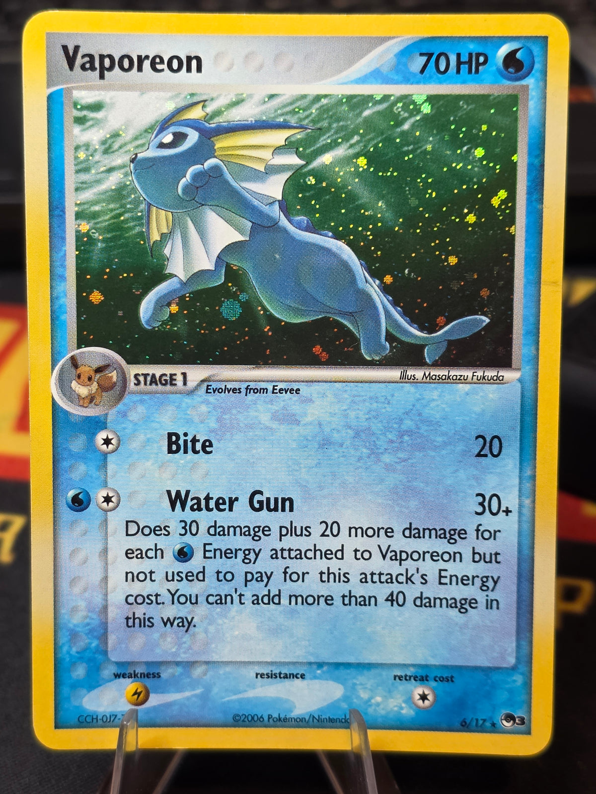 Vaporeon- 6/17 Holo POP Series Pokémon Card Rare 2006
