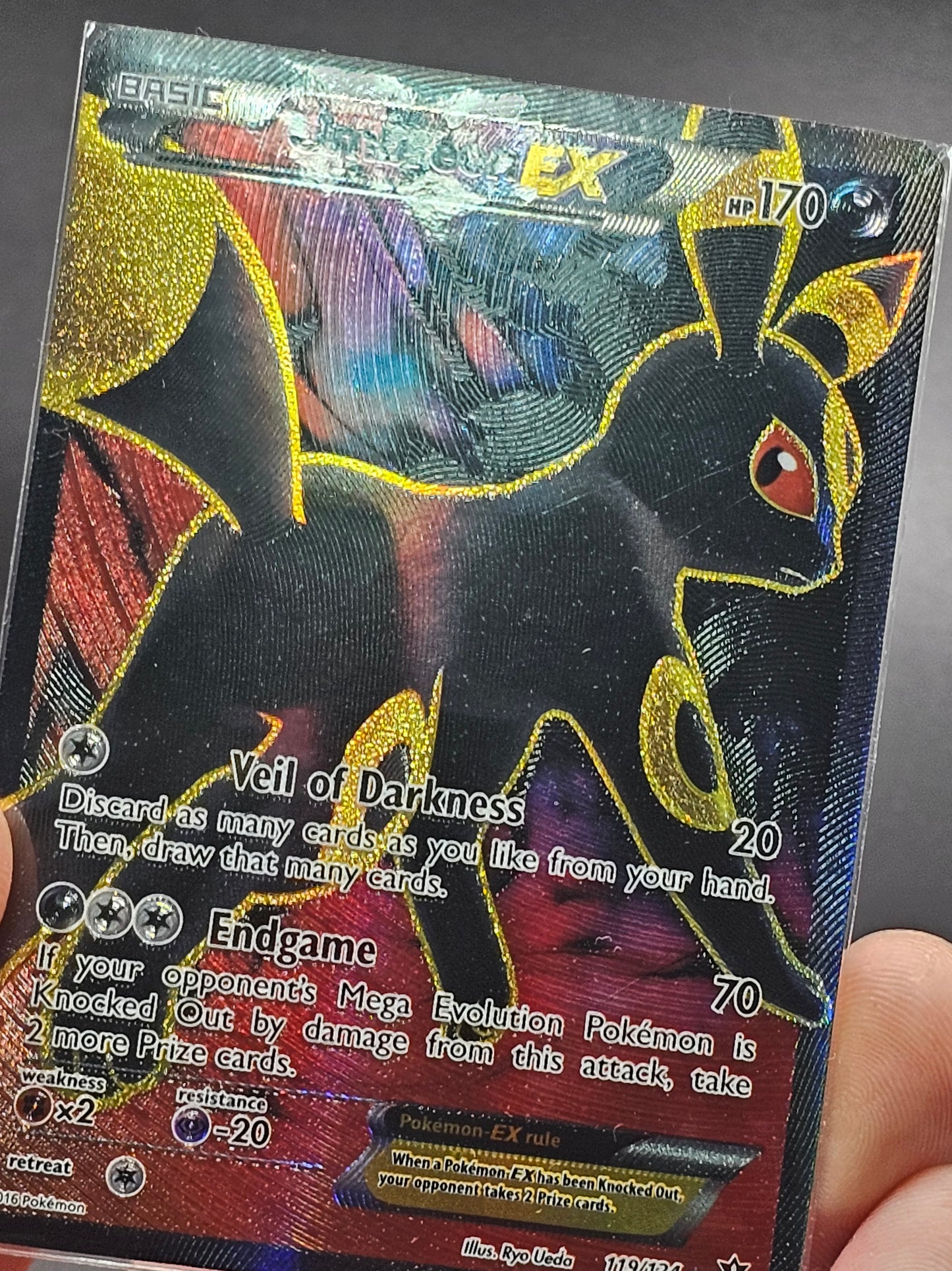Umbreon EX 119/124 XY Fates Collide 2016 Full Art Holo Rare Pokémon Card TCG 119/124