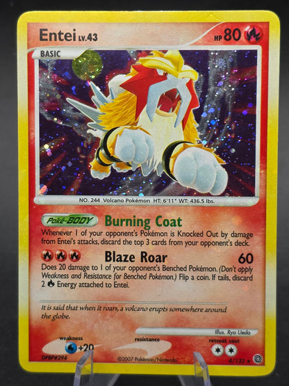 Entei 4/132 Secret Wonders Cosmos Holo Rare Pokemon TCG MP HOLO BLEED