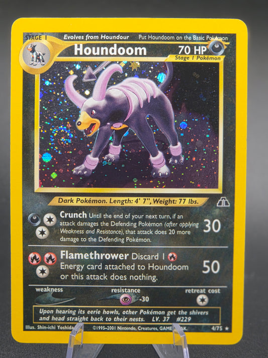 Houndoom - 4/75 - Pokemon Neo Discovery Unlimited Holo Rare Card WOTC NM