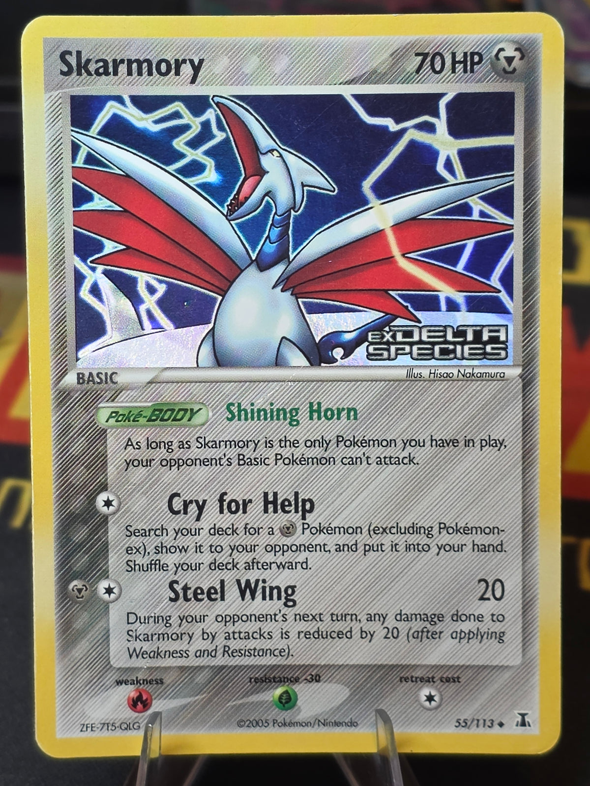 Skarmory 55/113 Reverse Stamped Delta Species
