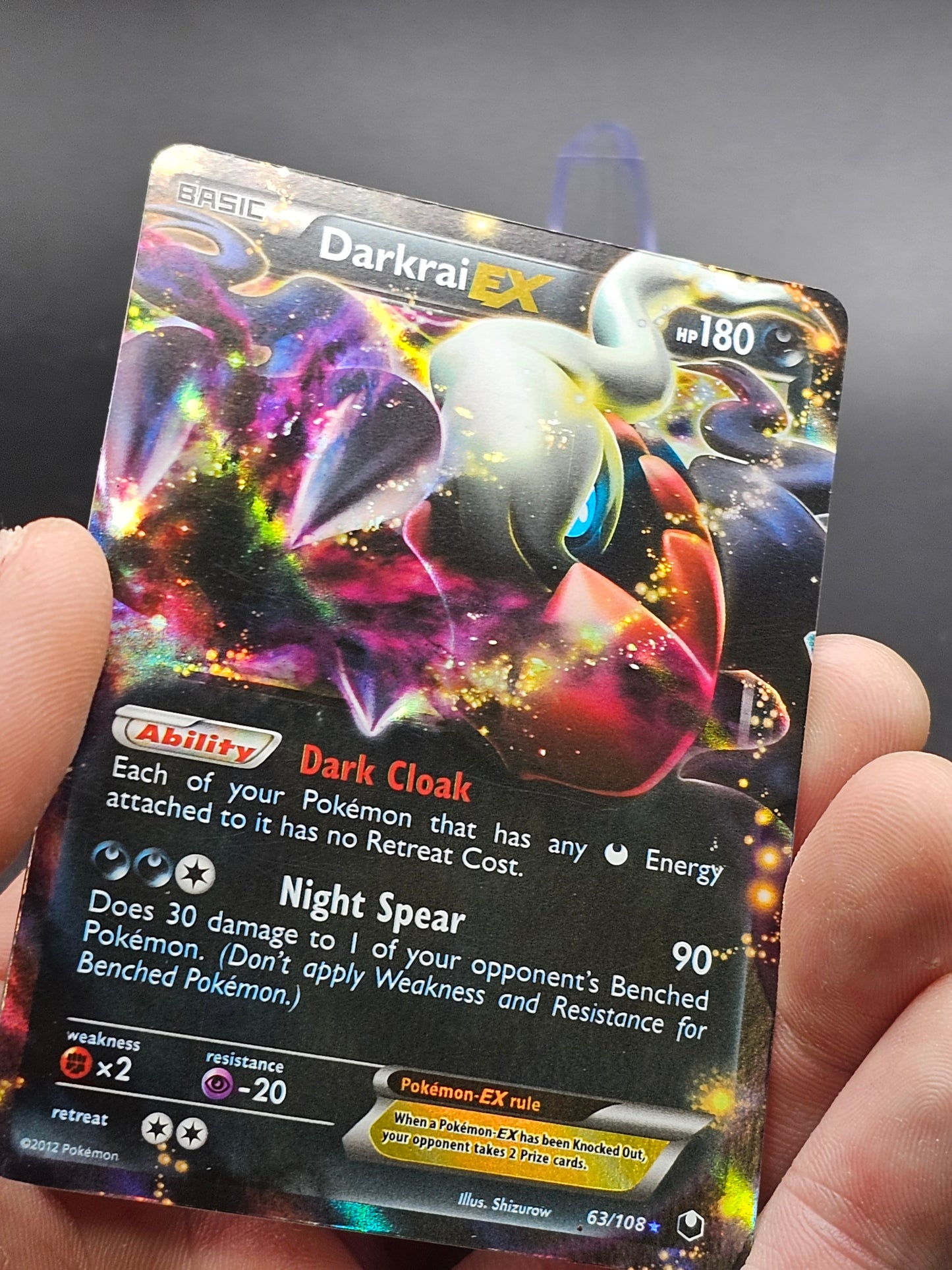 Darkrai EX 63/108 - Ultra Rare Holo - BW Dark Explorers - Pokemon Card - LP 63/108