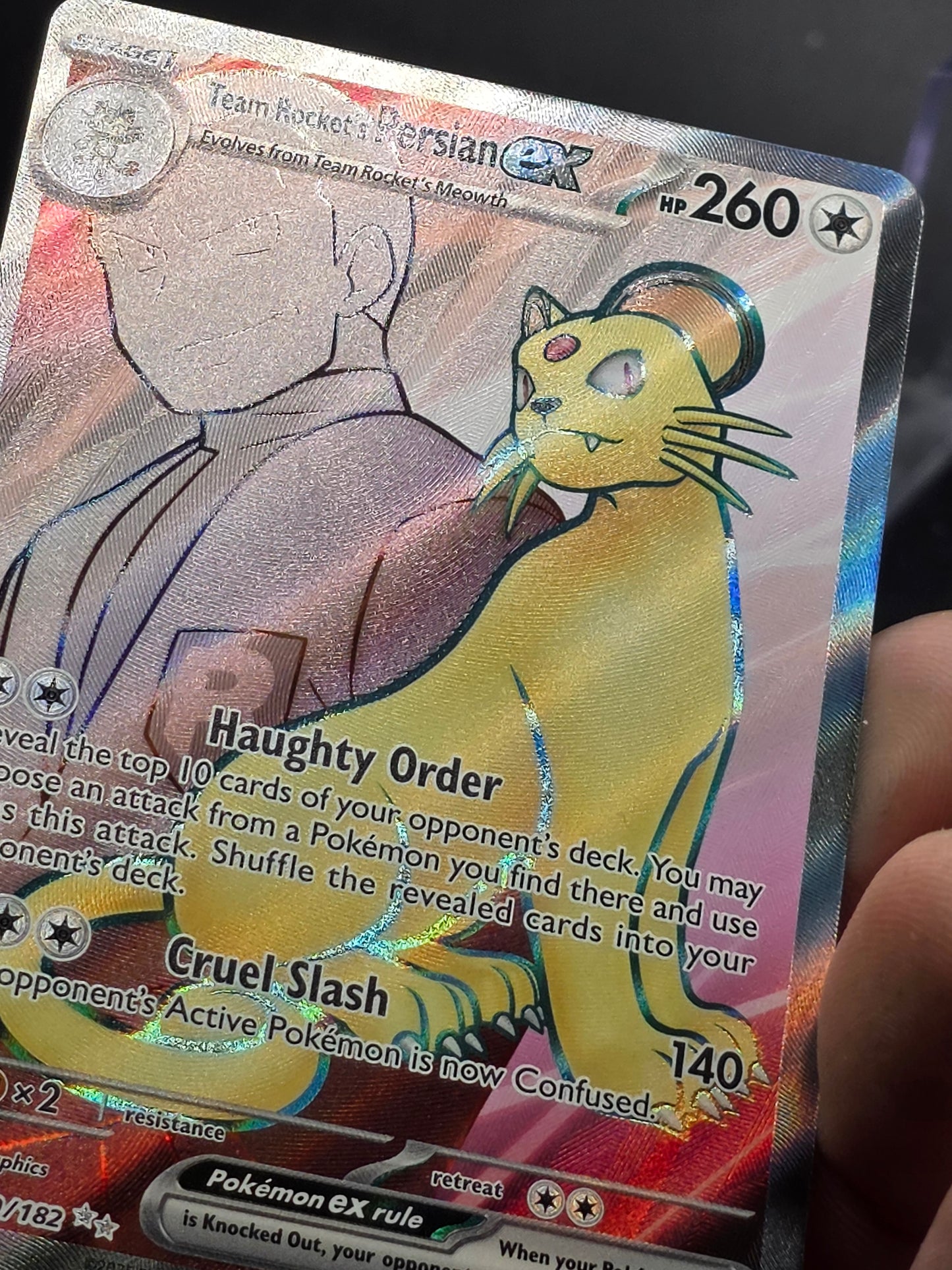 Team Rocket's Persian ex - 219/182 - Destined Rivals - Pokemon TCG - NM - Holo