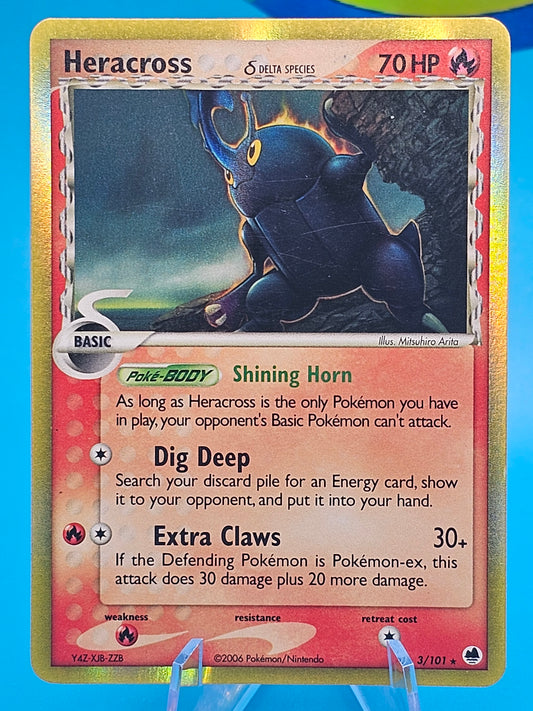 Heracross 3/101 EX Dragon Frontiers Reverse Holo 2006 Delta Species NM