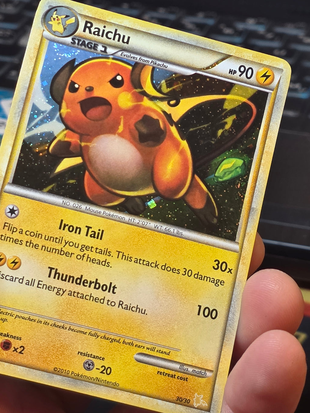 Raichu (#30 Holo) HGSS Trainer Kit: Gyarados & Raichu Common 30