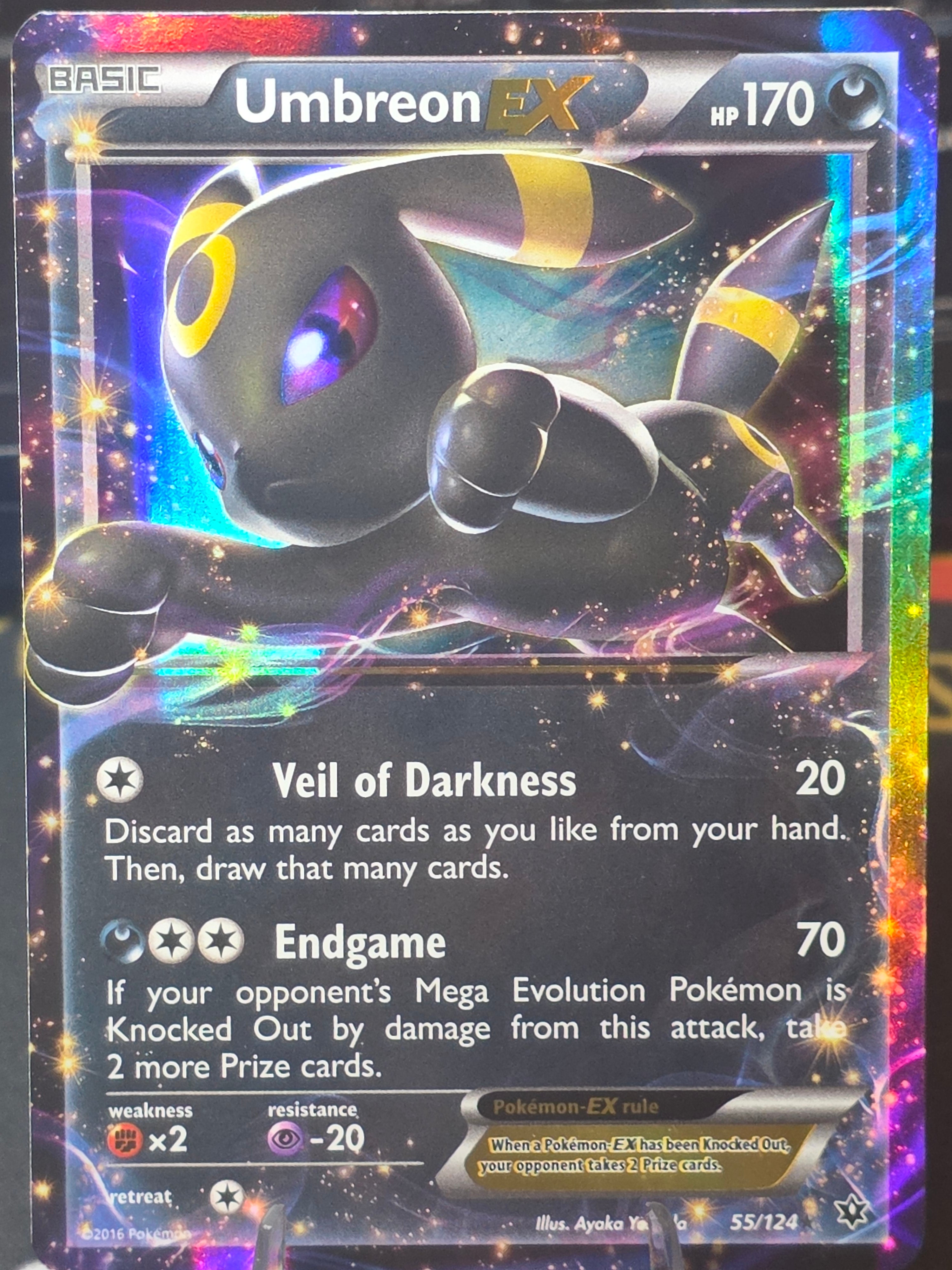 Umbreon EX 55/124 Holo EX Rare Fates Collide Pokemon Near Mint
