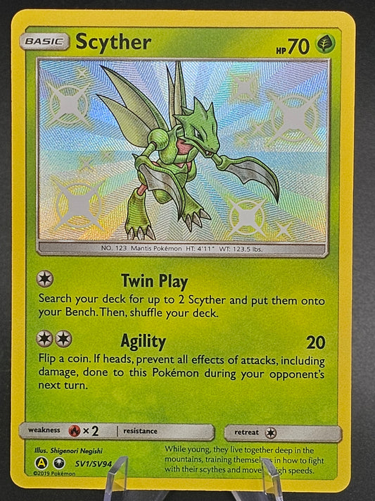 Scyther SV1/SV94 SM Hidden Fates Shiny Baby Holo Rare Pokemon Card NM