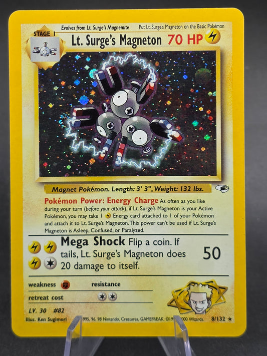 Lt. Surge’s Magneton 8/132 Gym Heroes Holo Rare WOTC 1999 LP