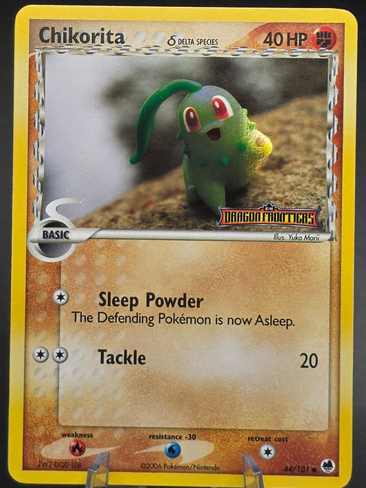 Chikorita 44/101 Stamped Reverse Holo Pokemon Card | EX Dragon Frontier nm