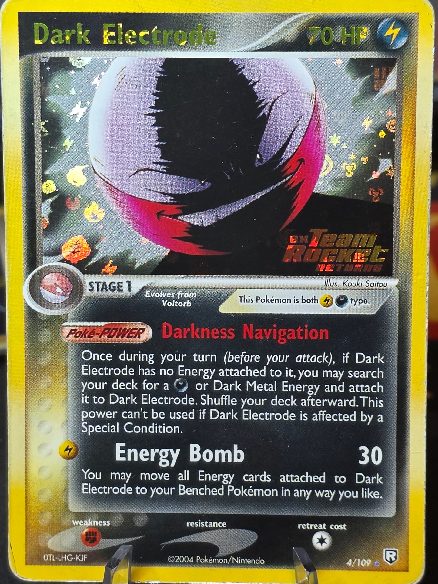 Dark Electrode 4/109 Holo Rare EX Team Rocket Returns Stamped