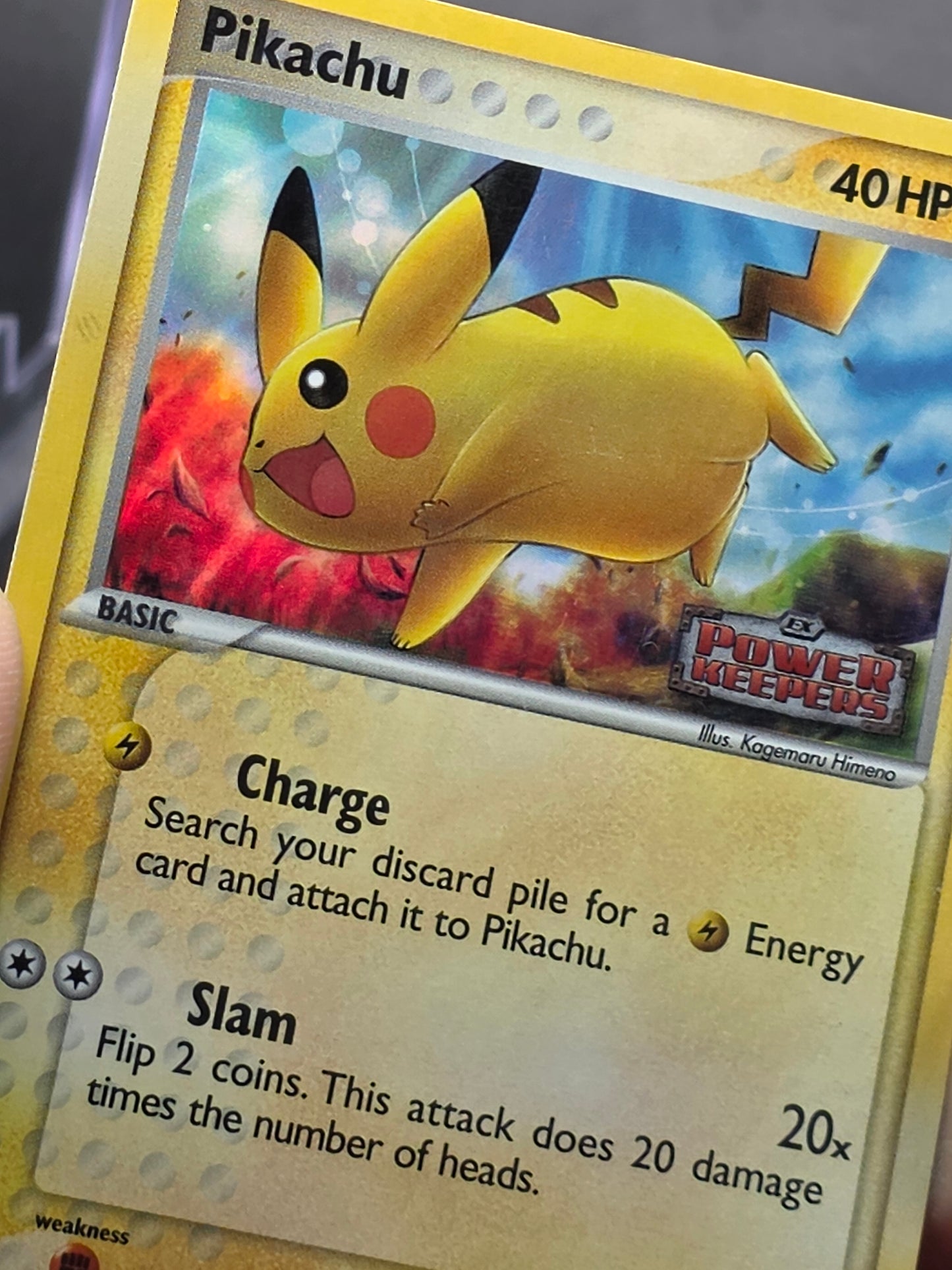 Pokemon TCG Pikachu 57/108 HOLO EX Power Keepers Stamped - Excellent LP
