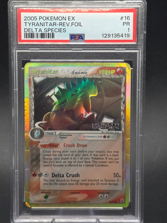 PSA 1 - Tyranitar Delta Species #16 Reverse Foil Stamped - 2005 Pokemon