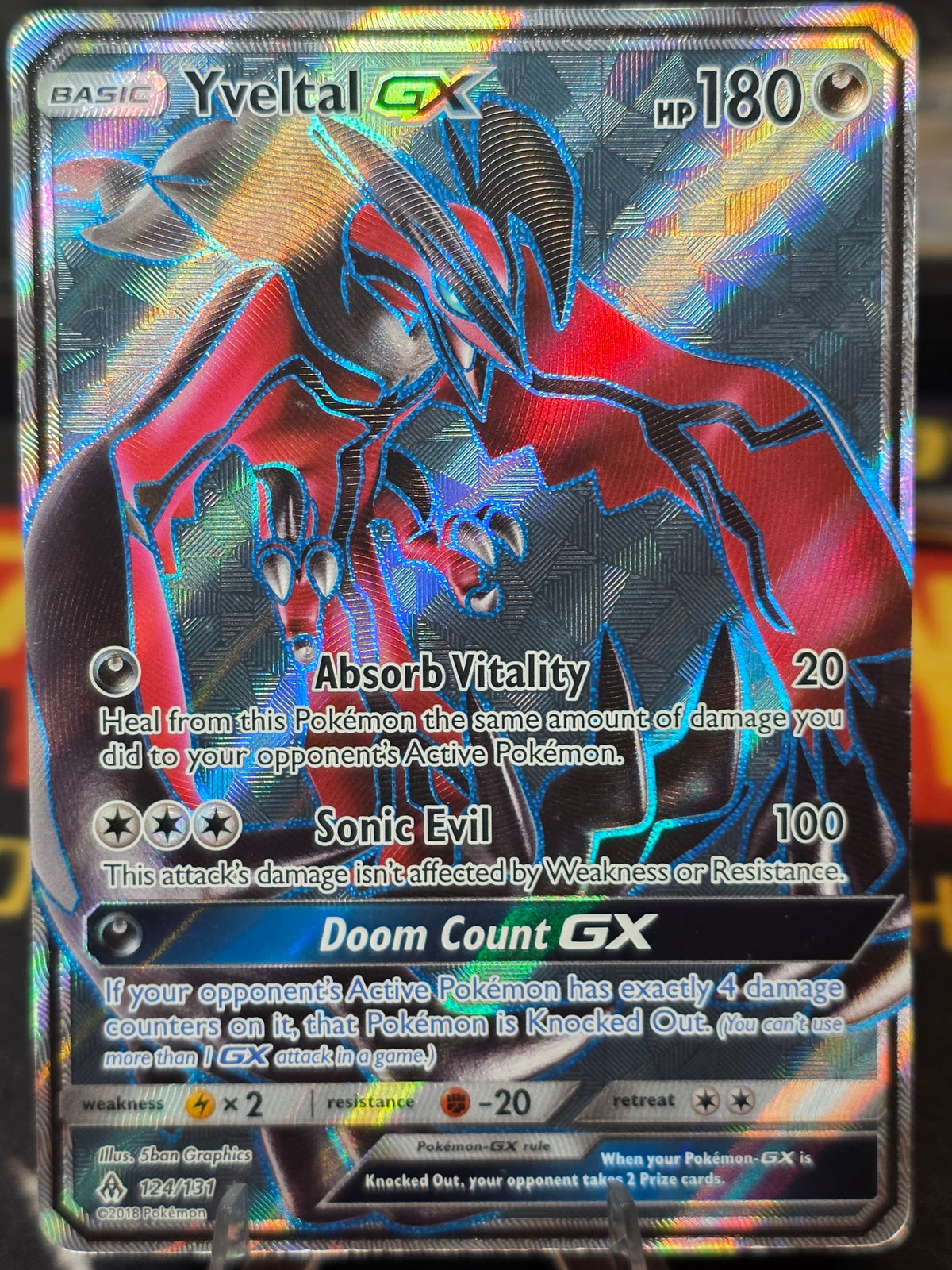 Yveltal GX 124/131 Ultra Rare Forbidden Light Holo