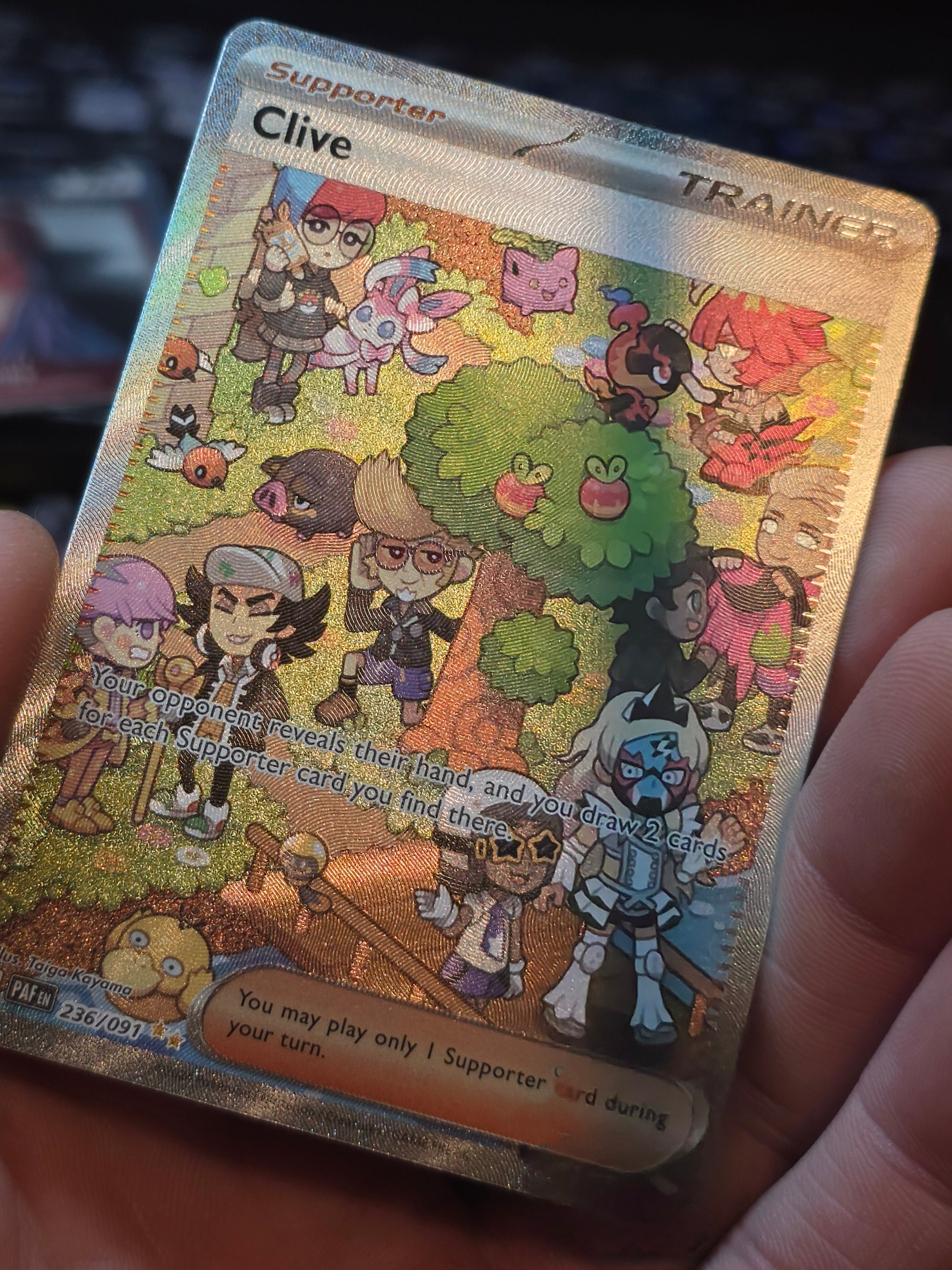 Clive 236/091 Special Illustration Rare, Paldean Fates Full Art Holo