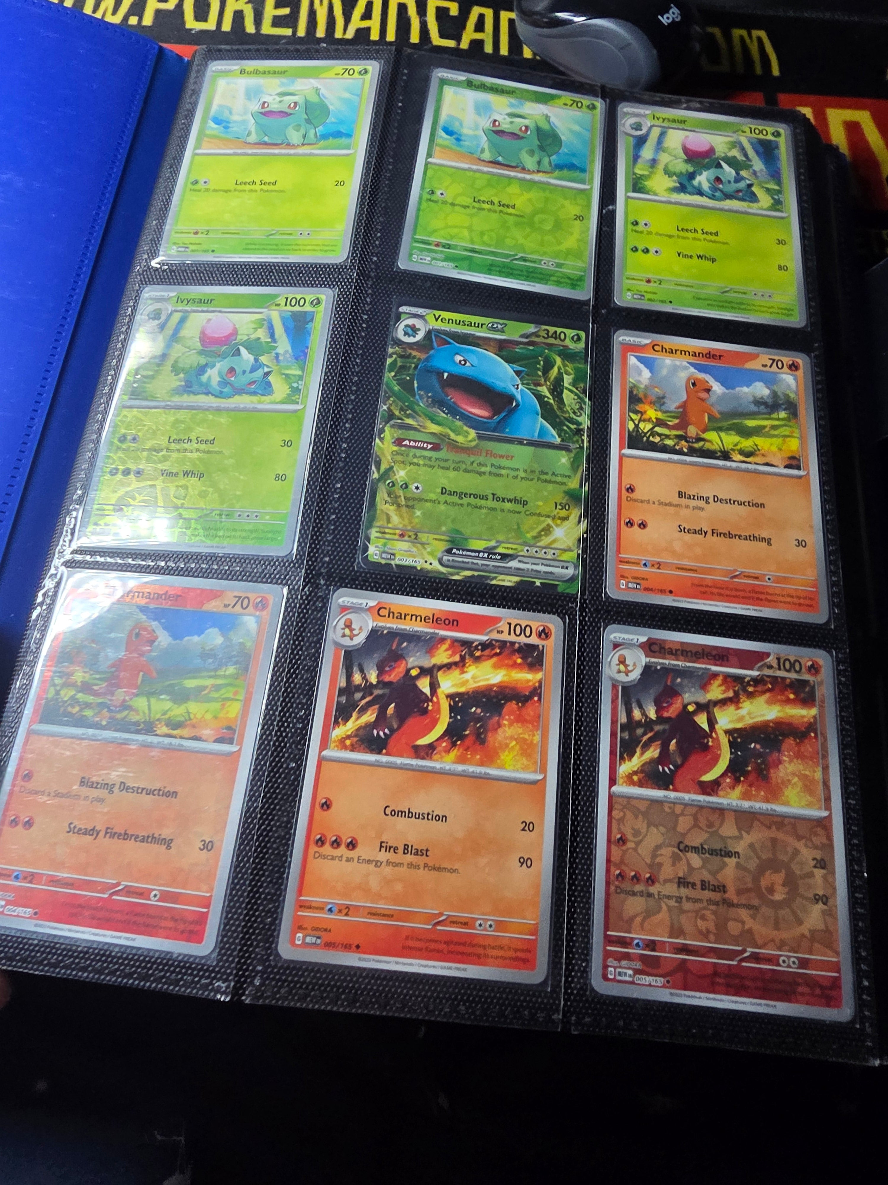 Pokemon 151 Complete Master Base Set 165/165 Holos + EXs + Reverse Holo + Binder