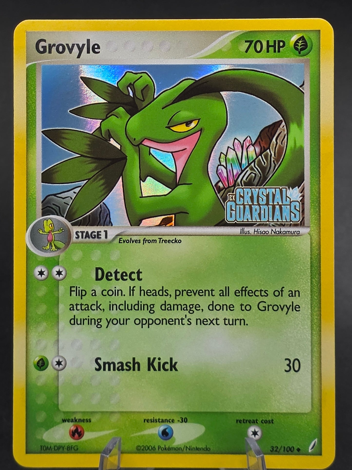 Grovyle - 32/100 - Reverse Holo Stamped -EX Crystal Guardians - NM