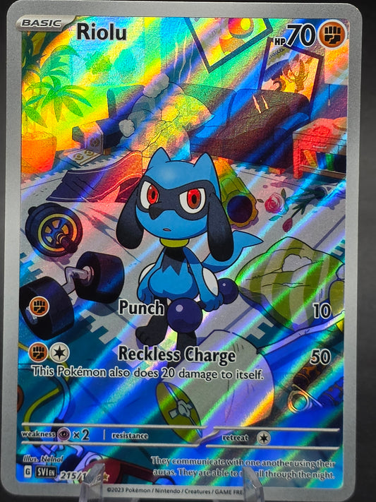 Riolu TCG Illustration Rare Card 215/198 SV01 Scarlet & Violet Base Set