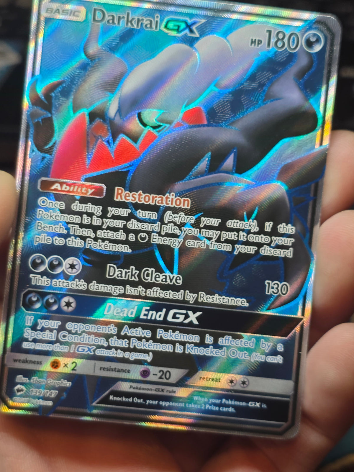 Darkrai GX (Full Art) 139/147 Sm-Burning Shadows Holo
