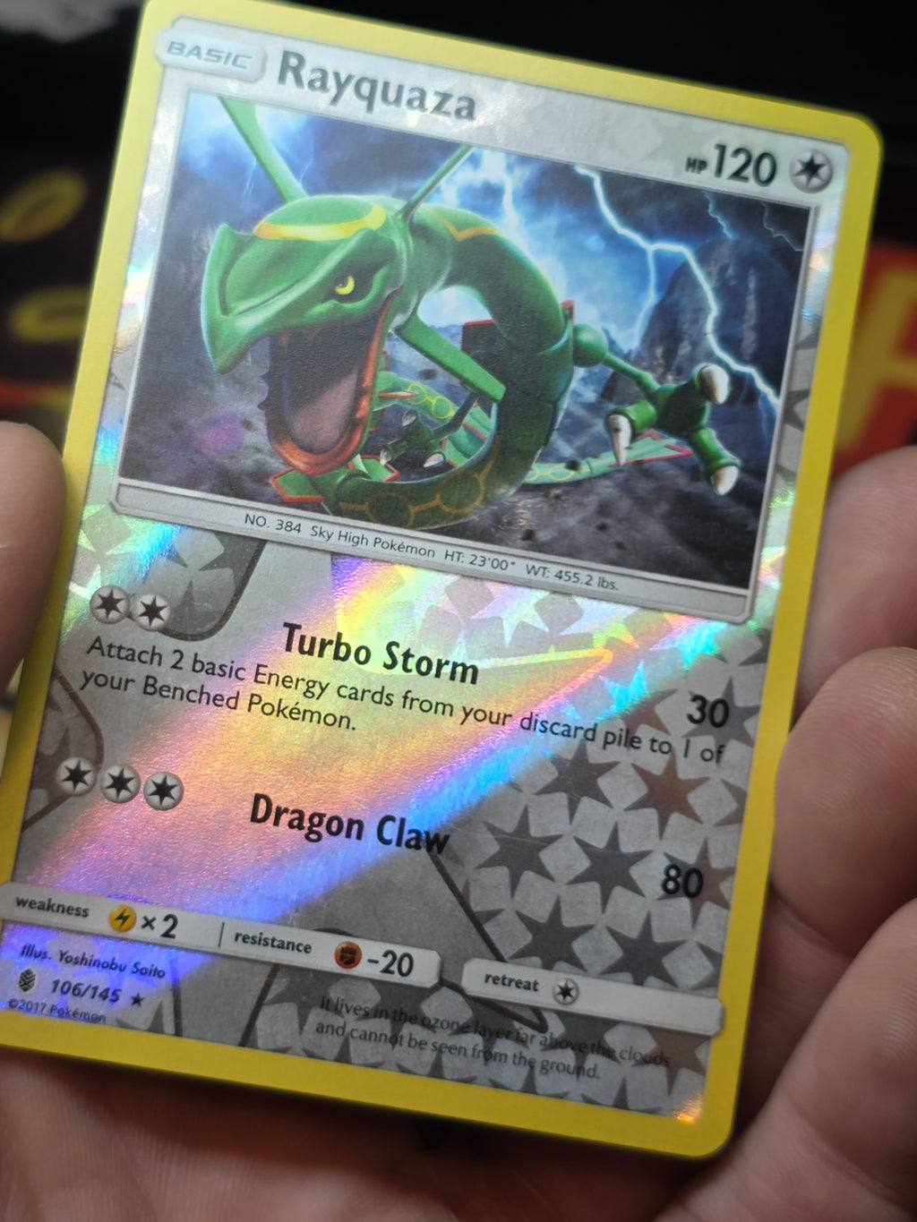 Rayquaza 106/145 SM - Guardians Rising Pokemon NM Reverse Holo