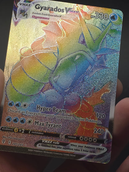 Gyarados VMAX 207/203 Evolving Skies Rainbow Rare Full Art Holo