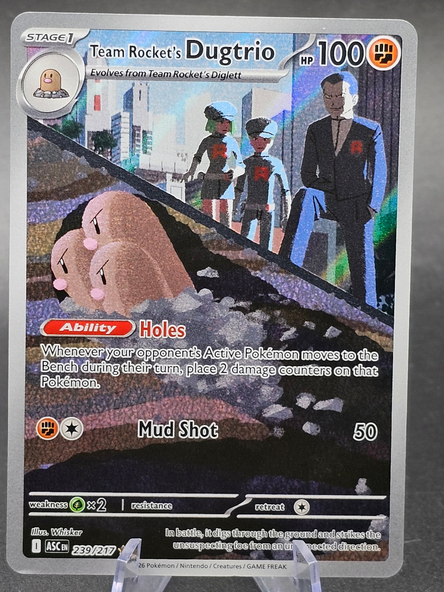 Team Rockets Dugtrio 239/217 - Pokemon TCG - Ascended Heros Illustration Rare