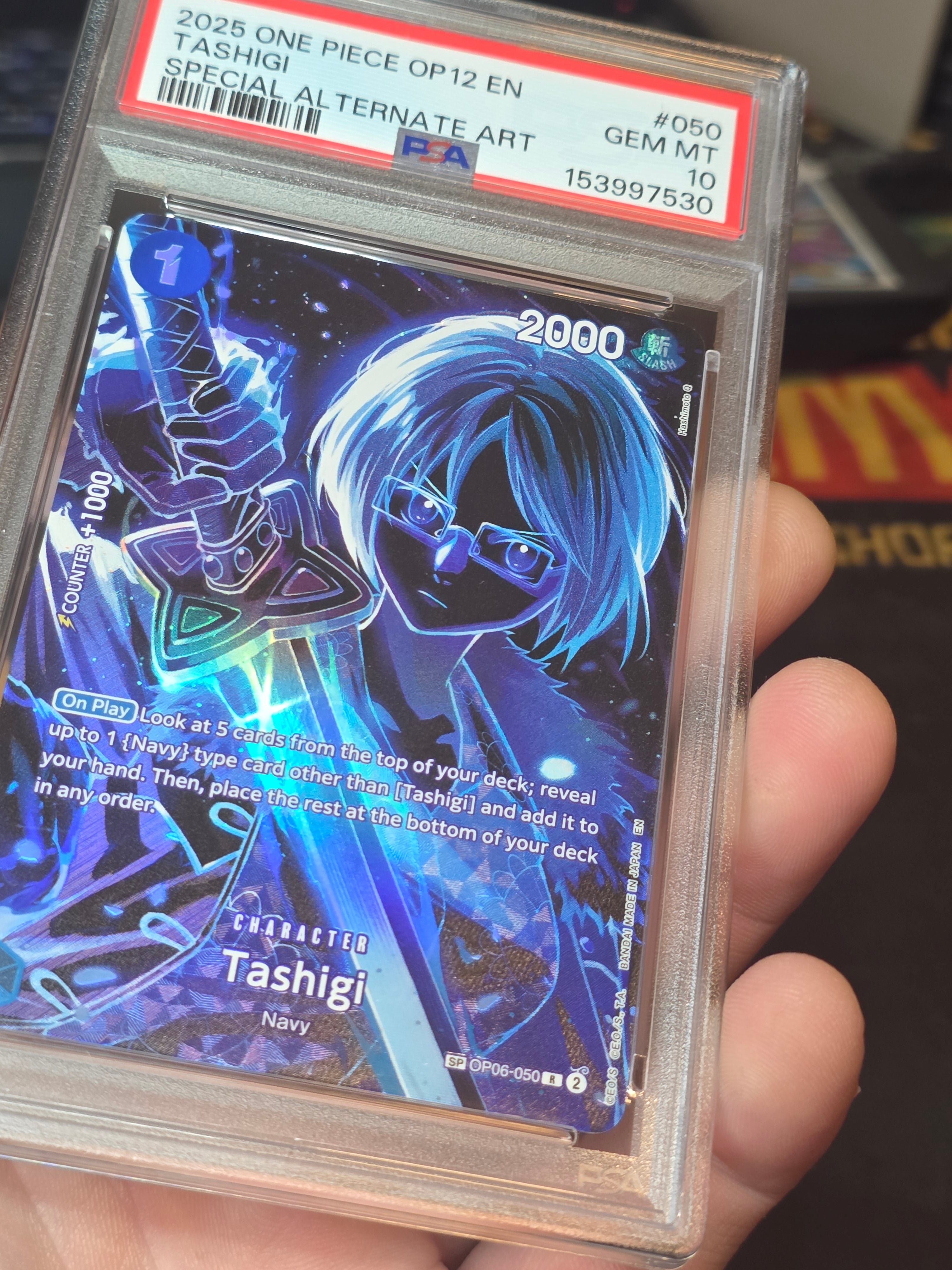One Piece OP12-050 Tashigi Special Alternate Art #050 PSA 10 GEM MINT