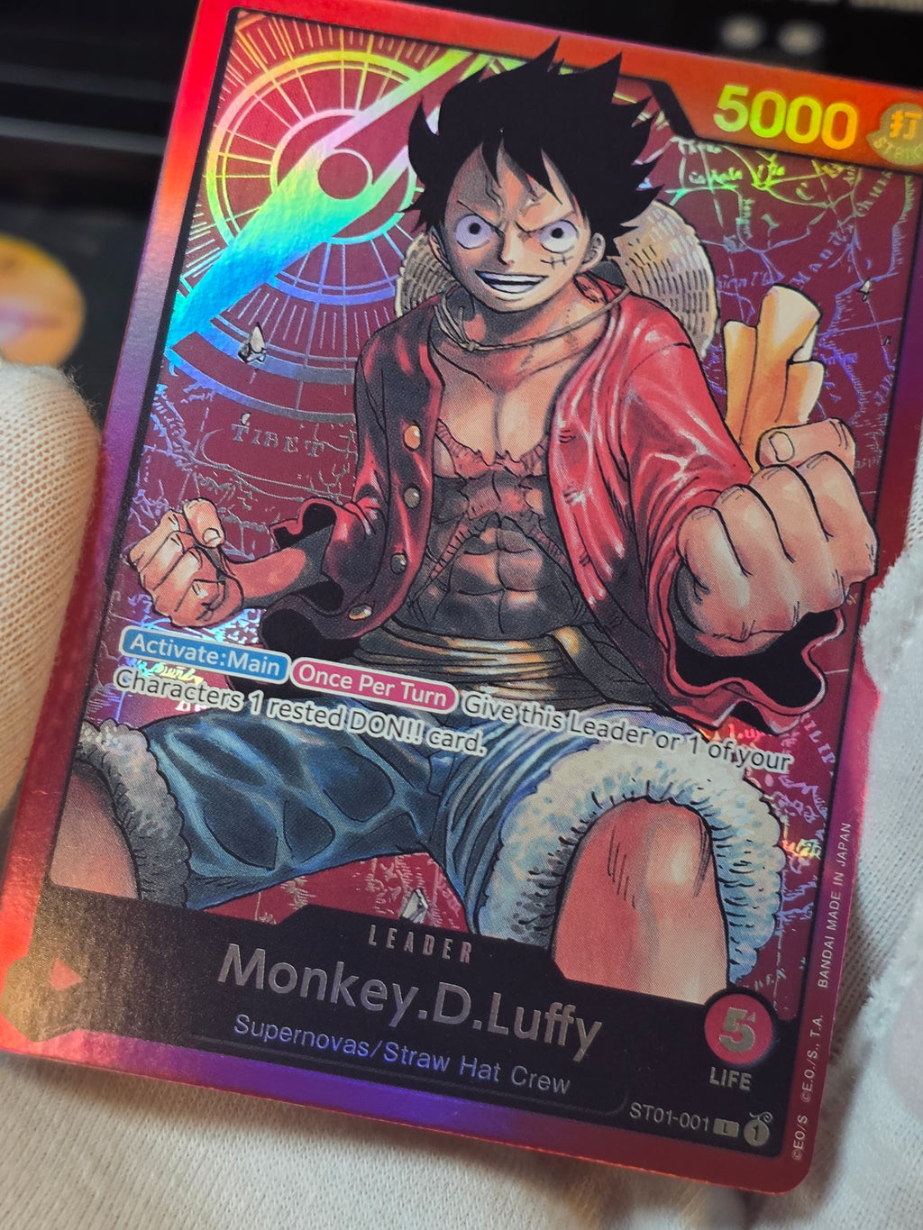 Monkey.D.Luffy 001 L Starter Deck 1 Straw Hat Crew ST01 001 NM PRE ERRATA