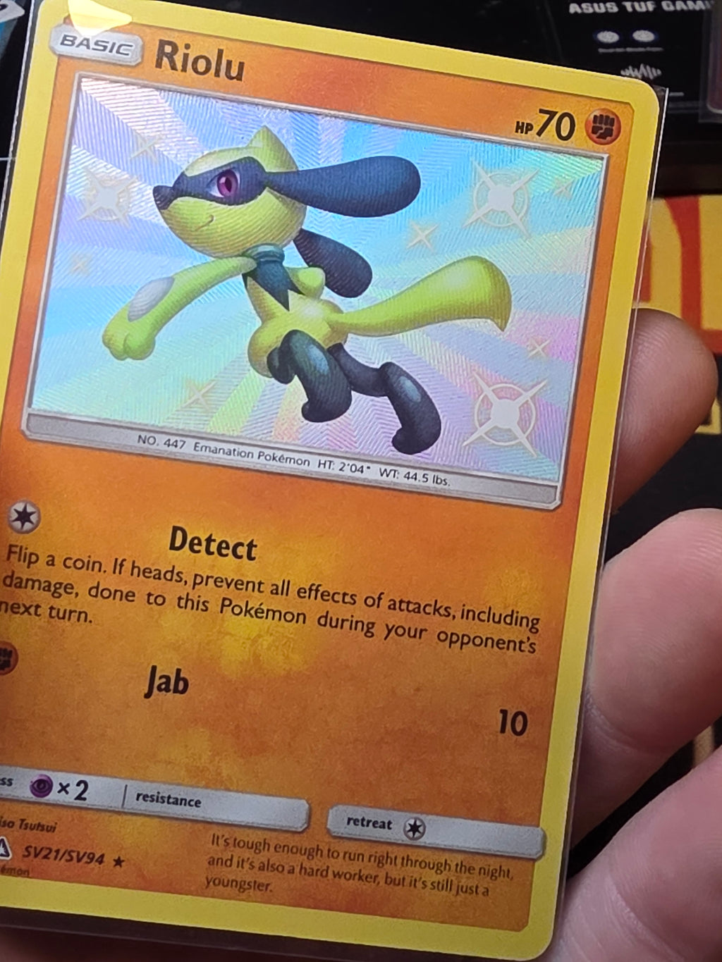 Riolu Hidden Fates: Shiny Vault Shiny Holo Rare SV21/SV94