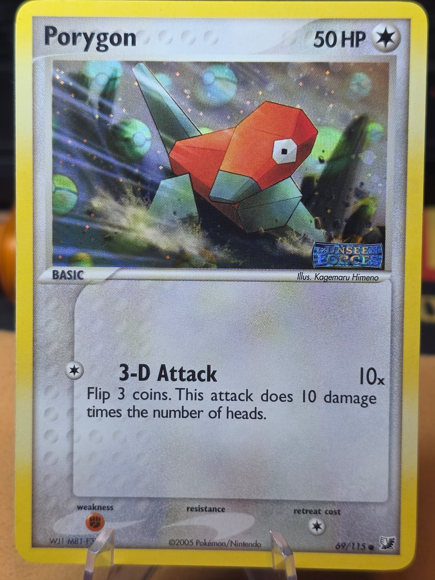 Pokémon Porygon 69/115 Unseen Forces Reverse Holo Stamped Unseen Forces