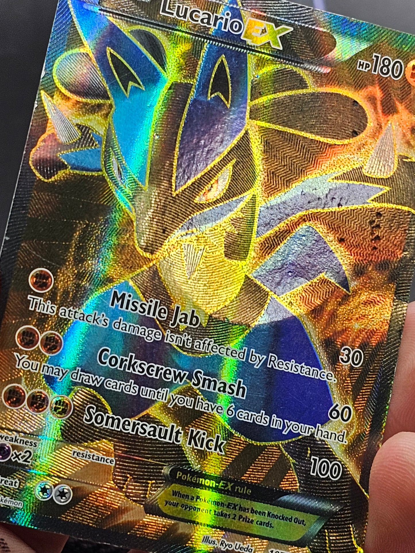 Lucario EX 107/111 Ultra Rare Full Art Furious Fists Pokémon Card MP