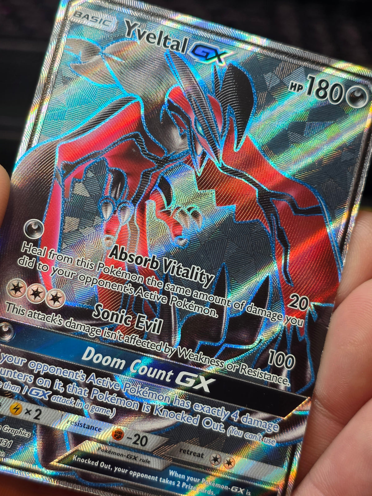Yveltal GX 124/131 Ultra Rare Forbidden Light Holo