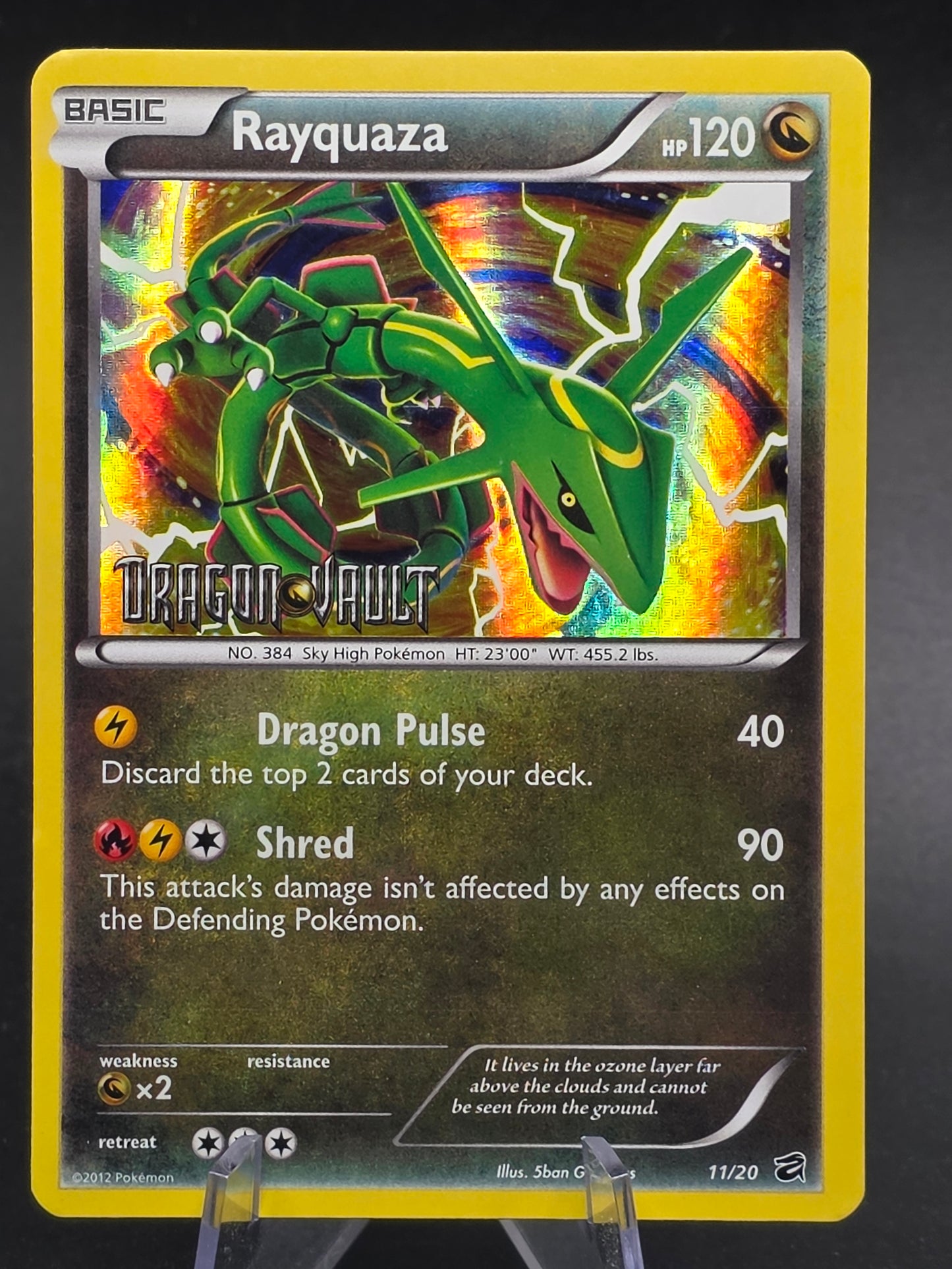 Rayquaza Pokemon Card 11/20 Stamped Dragon Vault Holo