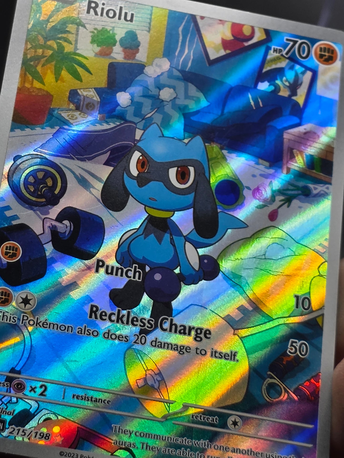 Riolu TCG Illustration Rare Card 215/198 SV01 Scarlet & Violet Base Set